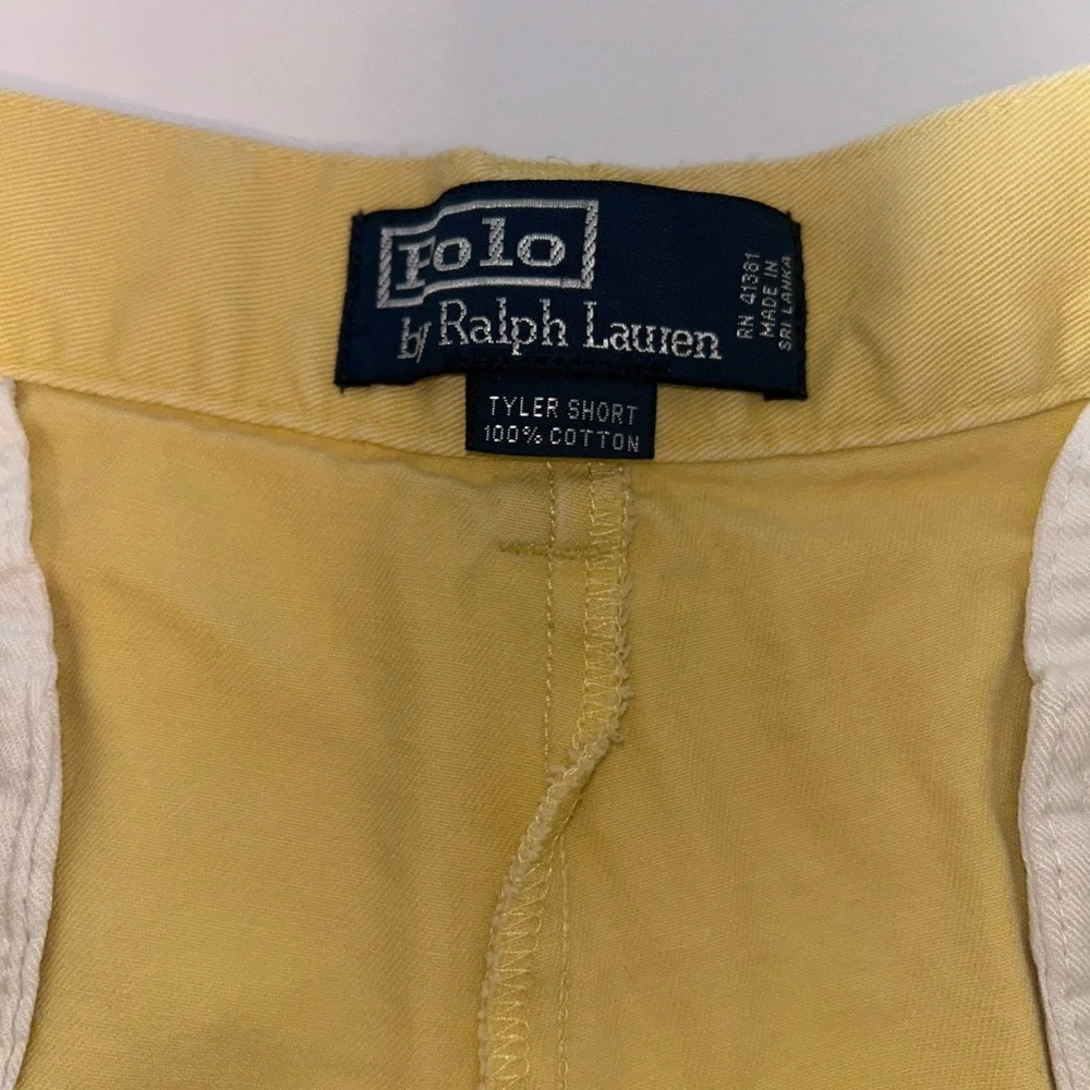 Polo Ralph Lauren Tyler Short, men’s pale yellow Classic Chino‎ Vintage size 36